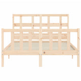 Bed Frame without Mattress Double Solid Wood Pine 3192986