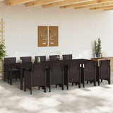Garden Dining Set 11 pcs Brown and Anthracite Rattan 3378760