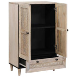 Highboard White 60 x 33 x 100 cm Solid mango wood 4018146
