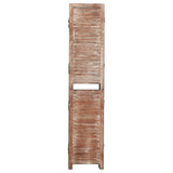 6-Panel Room Divider Brown 210x165 cm Solid Wood Paulownia 338585