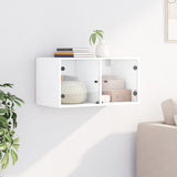 Wall Cabinet with Glass Doors White 68.5x37x35 cm 836497