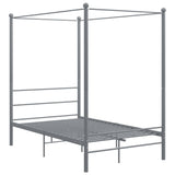 Bed Frame Grey Powder-coated metal Double Durable Bed Frame 325059