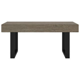 ZNTS Coffee Table Grey and Black 90x45x40 cm MDF and Iron 286101