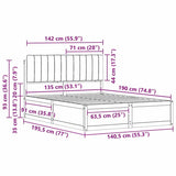Bed Frame with Upholstered Headboard Dark Grey 135 x 190 cm 3398240