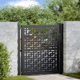 ZNTS Garden Gate Black 105x106 cm Steel Cross Design 4100999