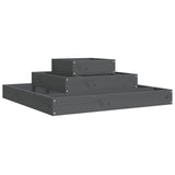 ZNTS Planter Grey 80x80x27 cm Solid Wood Pine 823866