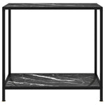 ZNTS Console Table Black 80x35x75 cm Tempered Glass 322834