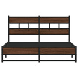Metal Bed Frame without Mattress Brown Oak 135x190 cm Double 4017325
