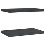 Wall Shelves 2 pcs 50x30 cm Black Stainless Steel 30294