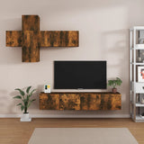 7 Piece TV Cabinet Set Smoked Oak Engineered Wood 3114515