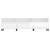 TV Cabinet High Gloss White 150x30x44.5 cm Engineered Wood 831302
