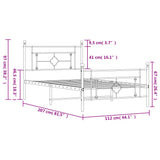 Metal Bed Frame without Mattress with Footboard White 107x203cm 374402