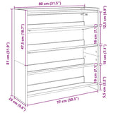 Shoe Rack Smoked Oak 80x25x81 cm Engineered Wood 859909