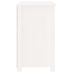 ZNTS Bedside Cabinet White 50x35x61.5 cm Solid Wood Pine 813681