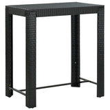 7 Piece Garden Bar Set with Cushions Poly Rattan Black 3095402