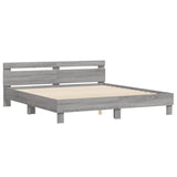 Bed Frame without Mattress Grey Sonoma 200x200 cm 3207397