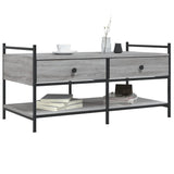 ZNTS Coffee Table Grey Sonoma 99x50x50 cm Engineered Wood 833963