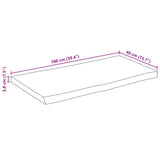 Table Top Live Edge 100x40x3.8 cm Solid Wood Rough Mango 370684