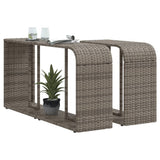 Storage Shelves 2 pcs Grey Poly Rattan 366132