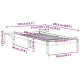 Bed Frame Wax Brown 80 x 200 cm Solid Pine Wood 873210