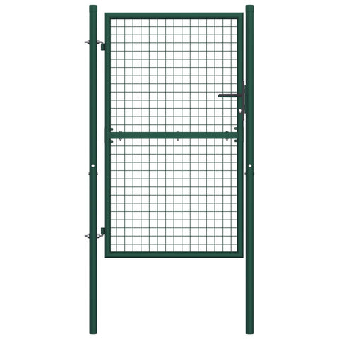 ZNTS Fence Gate Steel 100x150 cm Green 145734