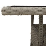Garden Table with Glass Top Light Grey 80x80x75 cm Poly Rattan 368131