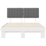 Bed Frame with Upholstered Headboard Light Grey 140 x 200 cm 877488