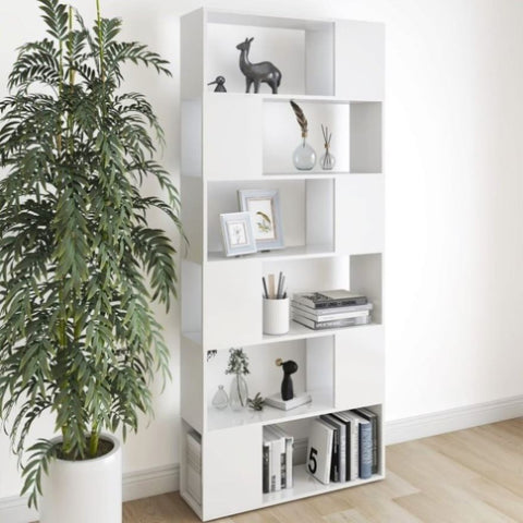 Book Cabinet Room Divider White 80x24x186 cm Engineered Wood 809152