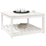 Garden Table White 82.5x82.5x45 cm Solid Wood Pine 824142
