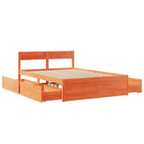 Bed Frame without Mattress Wax Brown 120x200 cm Solid Wood Pine 3282353