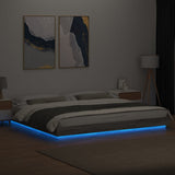 Bed Frame with LED Lights without Mattress Grey Sonoma 200x200cm 3281075