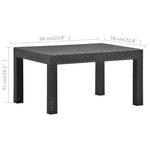Garden Table Anthracite 58x58x41 cm PP Rattan 315640