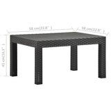 Garden Table Anthracite 58x58x41 cm PP Rattan 315640