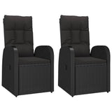 3 Piece Garden Dining Set Black Poly Rattan&Solid Wood Acacia 3157633