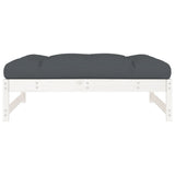 Garden Footstool White 120x80 cm Solid Wood Pine 825738