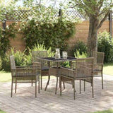 Garden Dining Set 5 pcs Grey Poly rattan 3334928