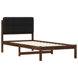 Bed Frame with Upholstered Headboard Dark Brown and Black 904116