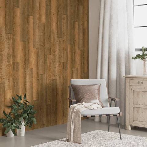 ZNTS Wall Panels Wood Look Brown PVC 4.12 m² 3189144