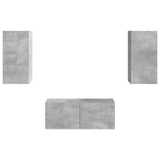 TV Cabinet Set Wall-mounted 6 pcs Concrete Grey Engineered Wood 3409063