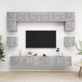 8 Piece TV Cabinet Set Concrete Grey Engineered Wood 3079112