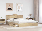 Storage Bed with Drawer Sonoma Oak 140 x 200 cm Engineered Wood 3413501