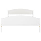 Bed Frame without Mattress White Solid Pine Wood 140x200cm 322034
