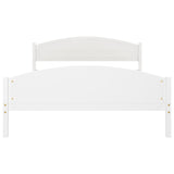 Bed Frame without Mattress White Solid Pine Wood 160x200cm 322035