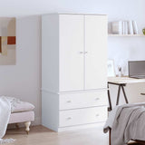 Wardrobe ALTA White 90x55x170 cm Solid Wood Pine 353930