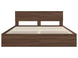 Bed Frame with Drawer Brown Oak 140 x 190 cm Engineer Wood 3407983