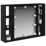 Mirror Cabinet Black Oak 76 x 15 x 55 cm Engineered Wood 862104