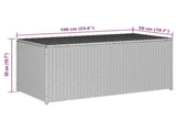 Garden Storage Box Poly Rattan 100x50x50 cm Grey 46473