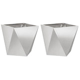 Planter 2 pcs Silver 40 x 40 x 40 cm Stainless Steel 883831