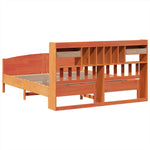 ZNTS Bookcase Bed without Mattress Wax Brown 180x200 cm Super King Solid Wood Pine 3323136