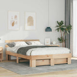Bed Frame with Headboard Brown 160 x 200 cm Solid Pine Wood 872476